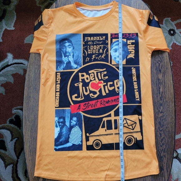 2pac Shakur Poetic Justice Yellow Long Sleeve Shirt Size XL NEW - Picture 6 of 11
